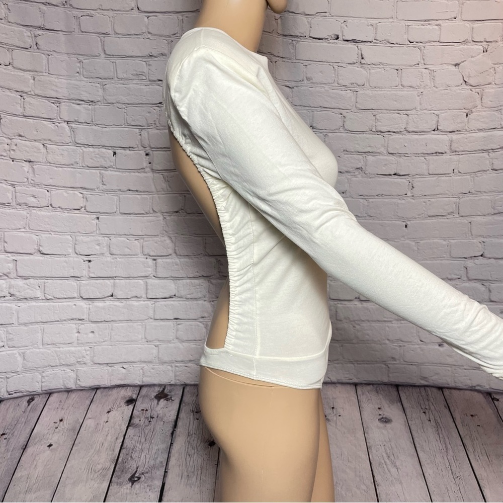 NWT New Danielle Bernstein Open Back Cotton Ivory Bodysuit Size XS - Picture 4 of 13
